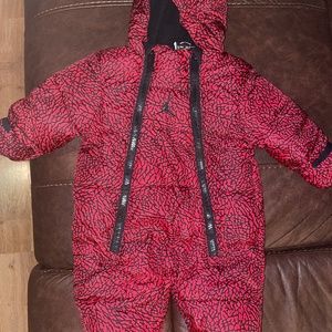 6-9 months red Jordan snow suit
